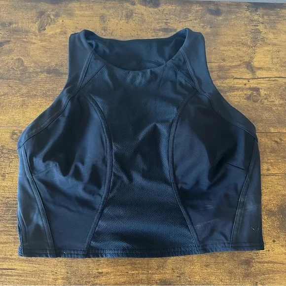 Lululemon Mesh Panelled Training Shelf Tank Top Black Size 10 EUC - Picture 5 of 7